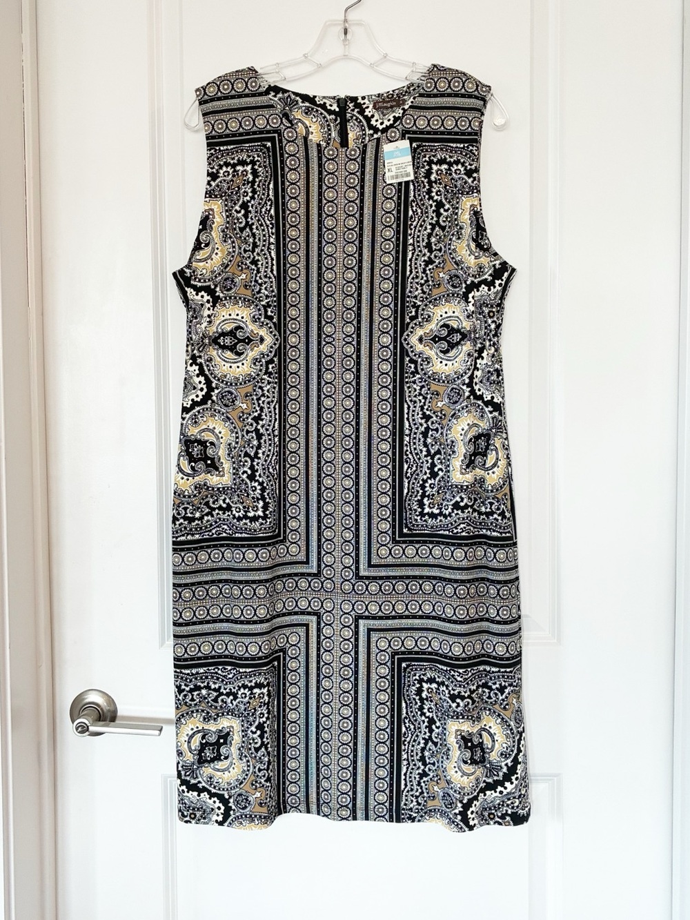 NWT J. McLaughlin Catalina Cloth sleeveless geometric paisley shift dress. XL - Picture 3 of 16